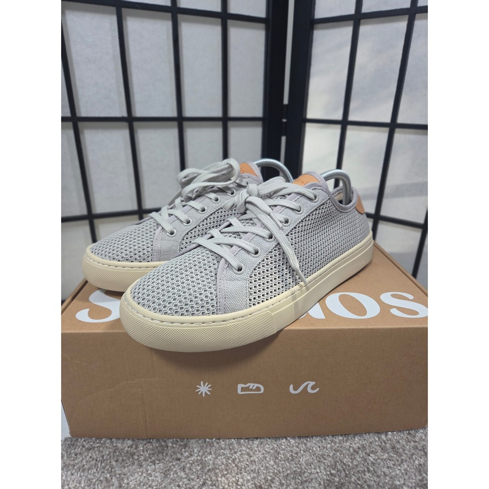 Soludos Mens Ibiza Mesh Sneakers Ash Grey Low Top Lace Up Shoes size 10.5